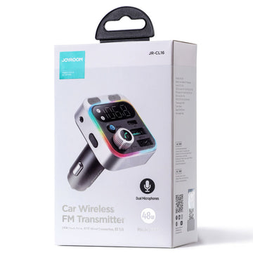 Modulator FM Joyroom JR-CL16, 48W, 1xUSB-A, 2xUSB-A - Argintiu