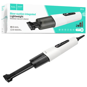 Hoco ZP16, Aspirator Portabil, 50W, 3600mAh, Dual Function Suflare / Aspirare - Alb