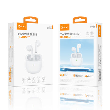 Casti Wireless X-Start LY-108, In-Ear, 180h StandBy, 250mAh - Alb