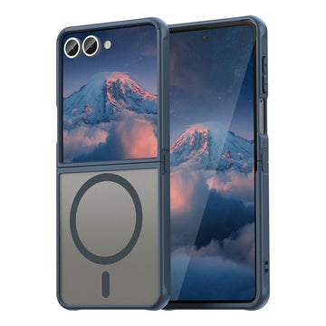 Husa MagFrost Pro pentru Samsung Galaxy Z Flip 7, Matte MagSafe, Frosted - Rama bleumarin