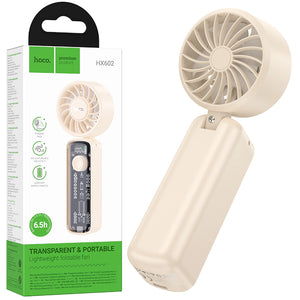 Cooler Hoco HX602, Portabil, X5 Viteze, 1200mAh, 2.5h, Foldable, Digital LED, Apricot