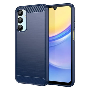 Husa Brush pentru Samsung A06, TPU, Metall Look - Albastru