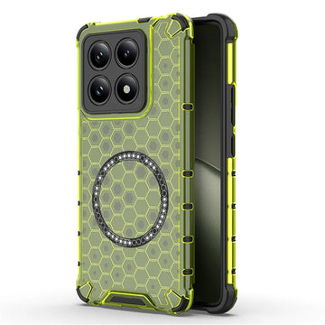 Husa HoneyComb pentru Xiaomi Redmi 13C, Magnet MagCase, AntiDrop Corners - Verde