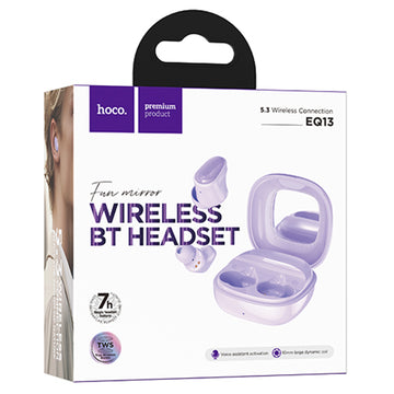 Casti Wireless Hoco EQ13, Ear Buds, BT 5.3, 180h StandBy, 400mAh, Mirror Case, Funtrue - Mov