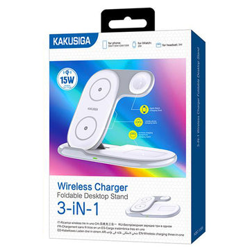 Incarcator Wireless Kaku KSC-1358, 15W, Qi Charging, Fast Charging, tip Stand - Alb