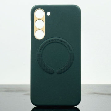 Husa Kraft pentru Samsung S23 Plus S916, Samsung S23 Plus S916, MagCase, Piele ecologica - Verde inchis