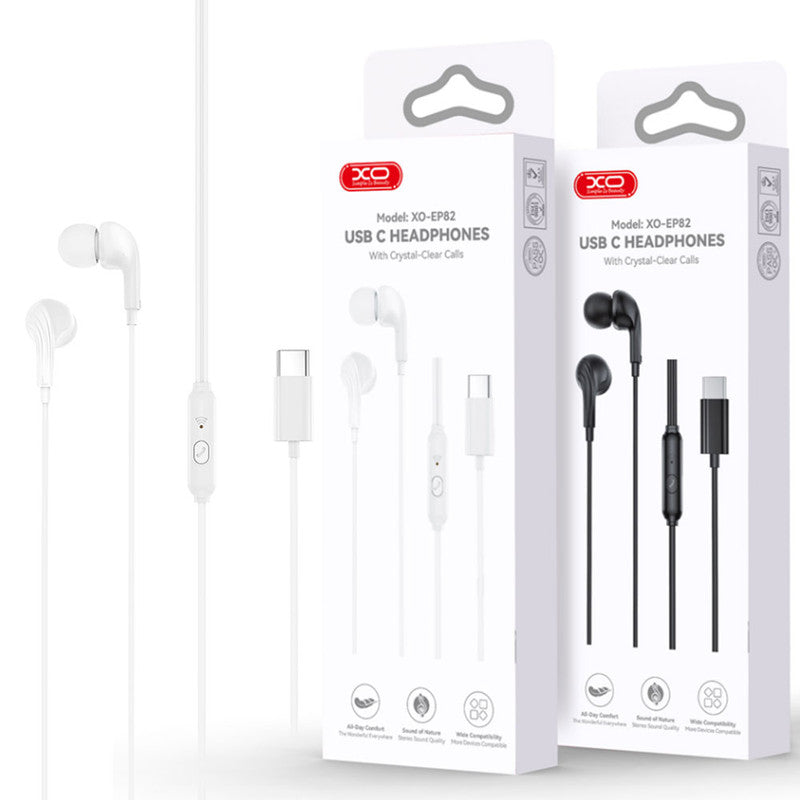 XO (EP82) - Casti cu Fir, In Ear, USB-C, Stereo HiFI, White