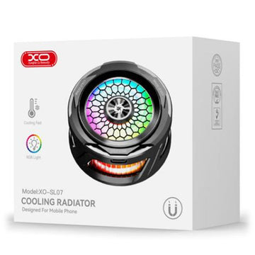 Cooler Ventilator XO SL07, pentru Spate Telefon, Afisaj Temperatura, Ambinet Light - Negru