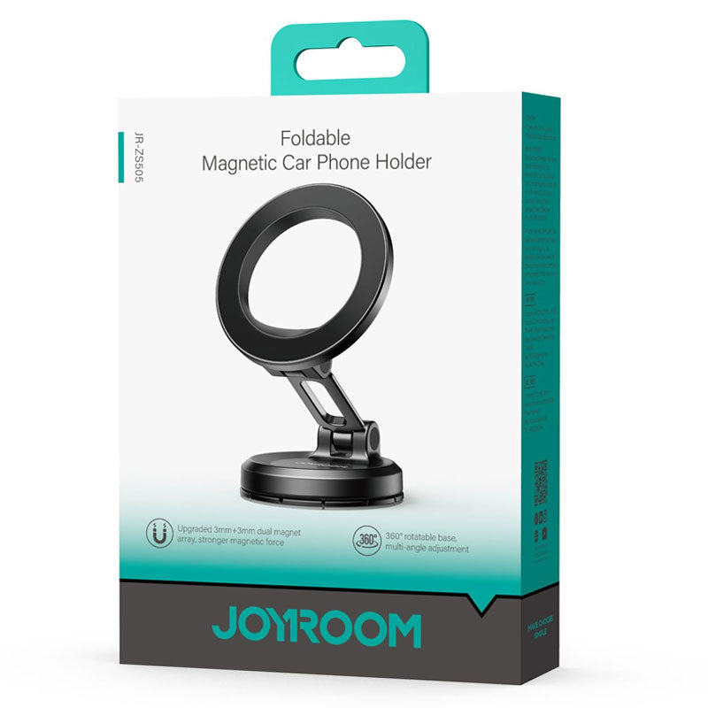 Joyroom (JR-ZS505) - Suport Auto, DashBoard, cu Adeziv, Magnetic Ring, FlipStick, Black