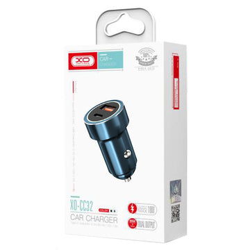 Incarcator Auto XO CC32, 18W, 1xUSB-C, 1xUSB-A, PD, QC 3.0 - Albastru