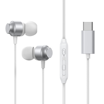 Casti cu Fir Joyroom JR-EC06, In Ear, USB-C, 1.2m, Mic & Volume Key, HiFi - Argintiu