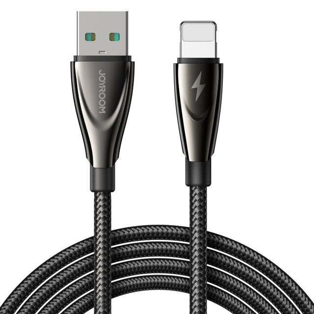 Cablu Date si Incarcare Joyroom A31-AL3, USB-A la Lightning, 3A, LED, 1.2m - Negru