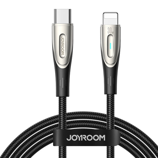 Cablu Date si Incarcare Joyroom A27-CL3, USB-C la Lightning, PD30W, QC3.0, 3A, LED, 1.2m -