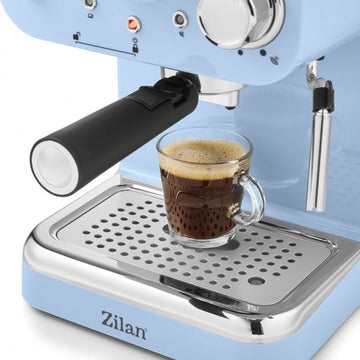Espressor manual Zilan ZLN2861 – 1100W, 15 bar, 1.25L, design retro, albastru