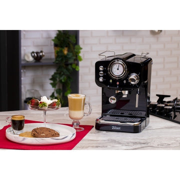 Espressor manual Zilan ZLN2991 – 1100W, 15 bar, 1.25L, design retro, negru