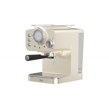 Espressor manual Zilan ZLN2992 Crem, 15 Bar, 1.25 L, 1100W, filtru dublu inox, termometru frontal, design Retro