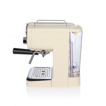 Espressor manual Zilan ZLN2992 Crem, 15 Bar, 1.25 L, 1100W, filtru dublu inox, termometru frontal, design Retro