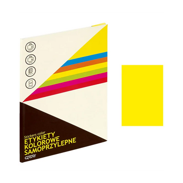 Etichete autocolante Grand 150-1065, 1/A4, 210x297mm, permanente, colturi drepte, galben fluorescent, top 25 coli