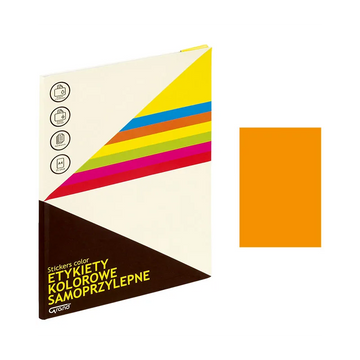 Etichete autocolante Grand 150-1066, 1/A4, 210x297mm, permanente, colturi drepte, portocaliu fluorescent, top 25 coli