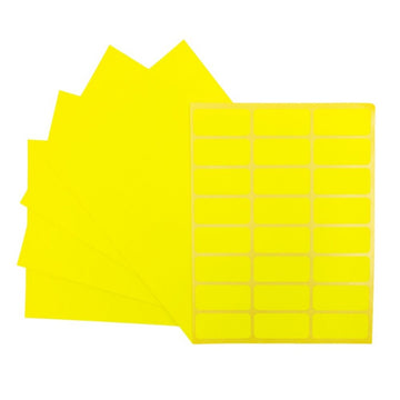 Etichete autocolante CNX, 24/A5, 23x50mm, permanente, colturi rotunjite, galben, top 10 coli (240 etichete)