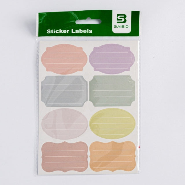 Etichete scolare CNX BSD-721, 8/coala, simple, diverse culori pastel, 8 coli/set