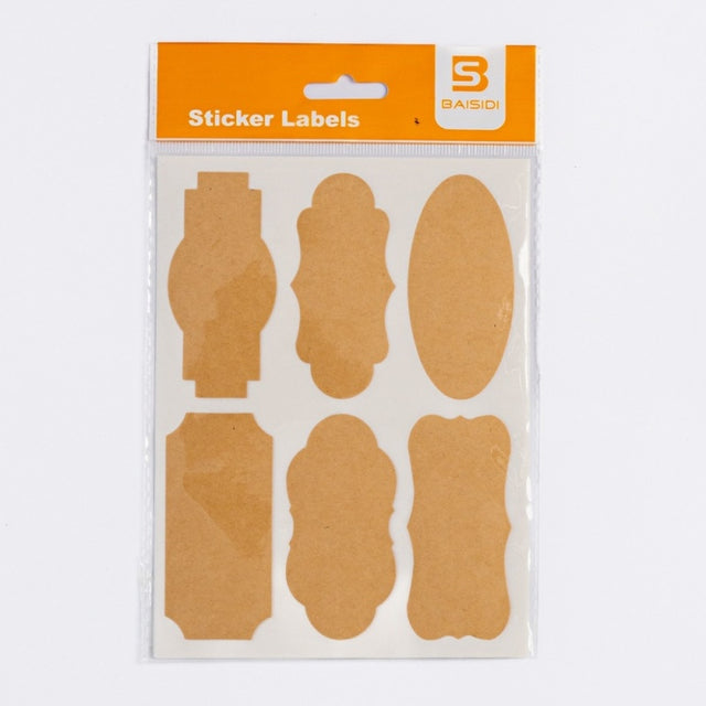 Etichete scolare CNX BSD-722, 6/coala, simple, kraft, 6 coli/set