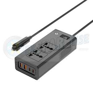 Invertor Auto XO CZ027, Output 2xUBS-C, 2xUSB-A, 2xPriza 220V, Power LED - Negru