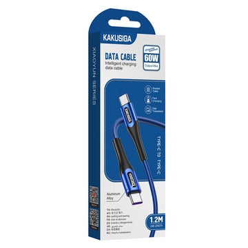 Cablu Date si Incarcare Kaku KSC-724, USB-C, PD60W, QC3.0, 3A, 1.2m - Albastru