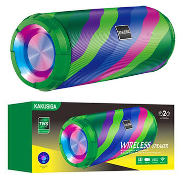 Boxa Portabila Kaku KSC-609, 5W, 4H, 1800mAh, TF Card, FM - Rainbow verde