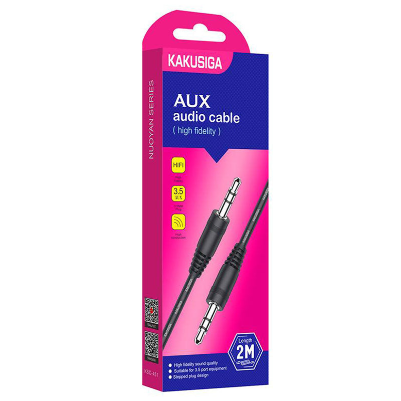 Cablu Audio Kaku KSC-451, Jack 3.5mm M, la Jack 3.5mm M, 2m - Negru