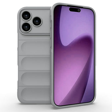 Husa Wave pentru iPhone 17 Pro, Grip Microfiber, ShockProof - Smoke gri