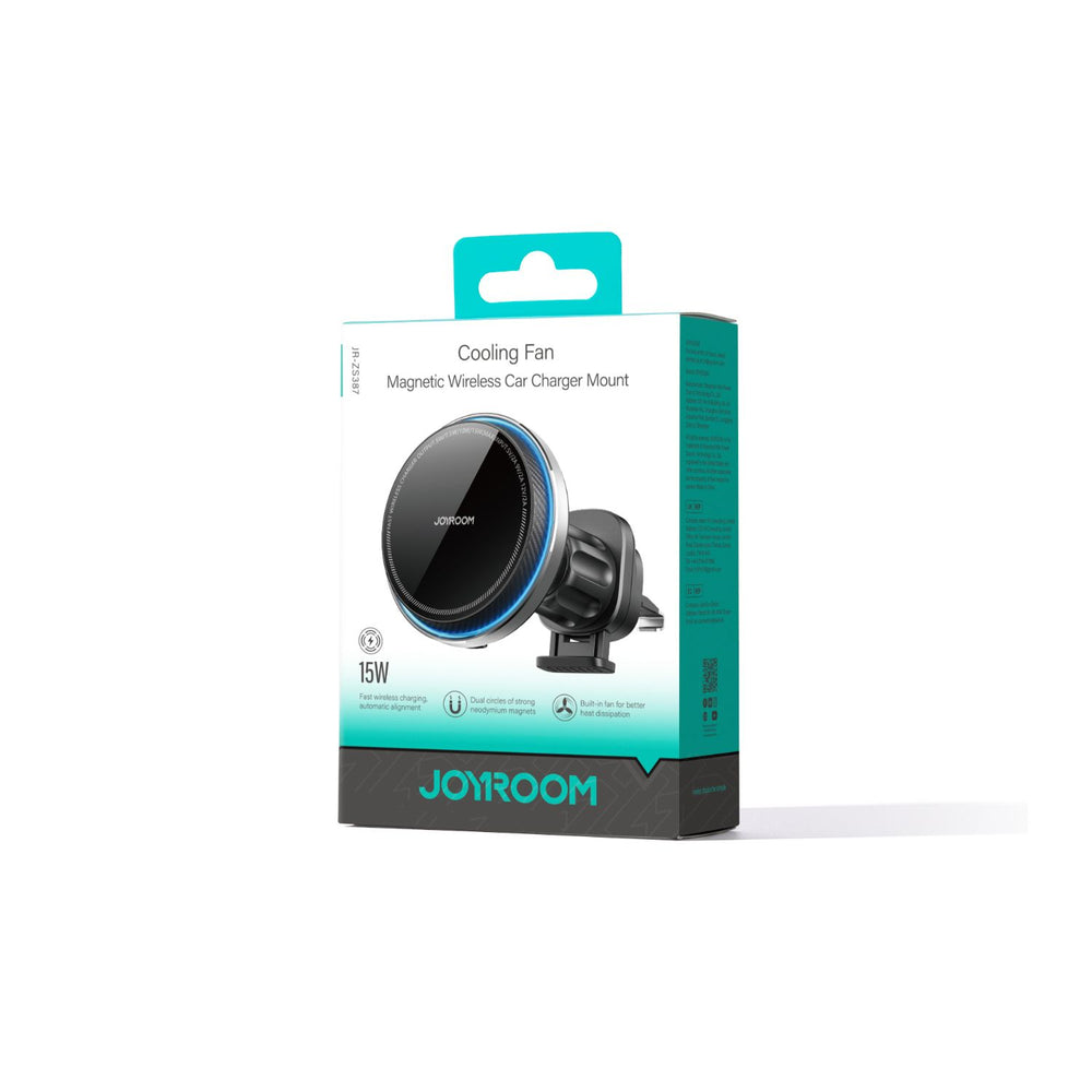 Joyroom (JR-ZS387) - Suport Auto cu incarcare Wireless, Ventilatie, PullCliPhone, Black