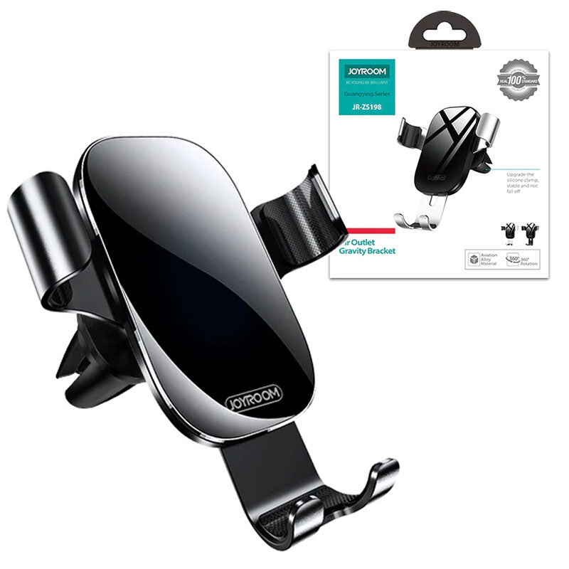 Joyroom (JR-ZS198) - Suport Auto, cu cleme laterale, montaj Ventilatie, MultiAngle, Non-SliPhone, Black