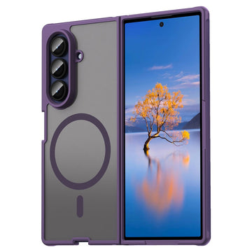 Husa MagFrost Pro pentru Samsung Galaxy Z FOLD 7, Matte MagSafe, Frosted - Rama mov