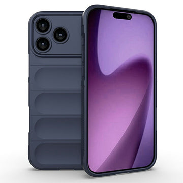 Husa Wave pentru iPhone 17 Pro Max, Grip Microfiber, ShockProof - Bleumarin