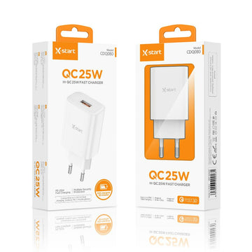 Incarcator Priza X-Start CDQ080, 25W, QC 3.0, 1xUSB-A, SuperFast, Classic - Alb