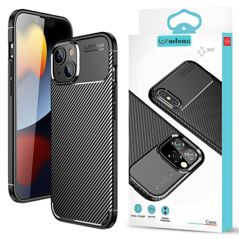 Husa AutoFocus - iPhone 14 Pro Max, Carbon Grain, Black