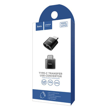 Adaptor OTG Transfer Hoco UA5, USB-A la USB-C - Negru