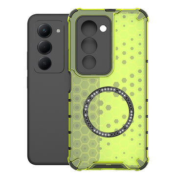 Husa HoneyComb pentru Xiaomi Redmi 15 4G, cu Extra Protectie Colturi, cu MagSafe - Verde