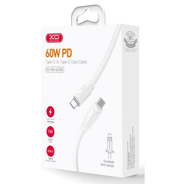Cablu Date si Incarcare XO NB-Q233B, USB-C, PD60W, QC3.0, 1m - Alb