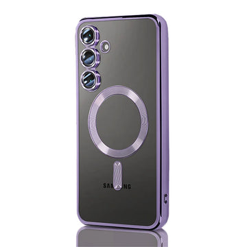 Husa Plating pentru Samsung A57, MagSafe, ElectroEdge - Mov