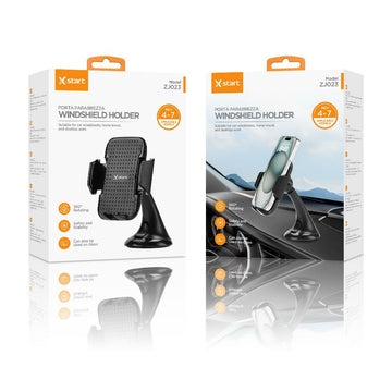 Suport Auto X-Start ZJ023, Montaj Bord/Parbriz, 360°, Brat Flexibil - Negru