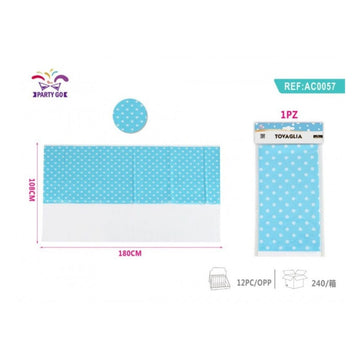 Fata de masa blue cu imprimeu buline albe, PartyGo, AC0057