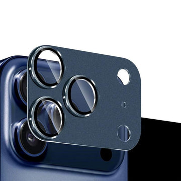 Folie Camere pentru iPhone 17 Pro, Camfit, Metalica, Full Cover - Albastru inchis