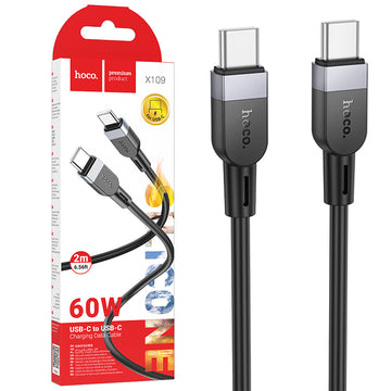 Cablu Date si Incarcare Hoco X109, USB-C, PD60W, QC3.0, 3A, 2m - Negru