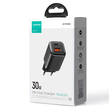 Incarcator Retea Joyroom JR-TCF08EU, 30W, 1xUSB-C, 1xUSB-A, PD, QC 3.0 - Negru