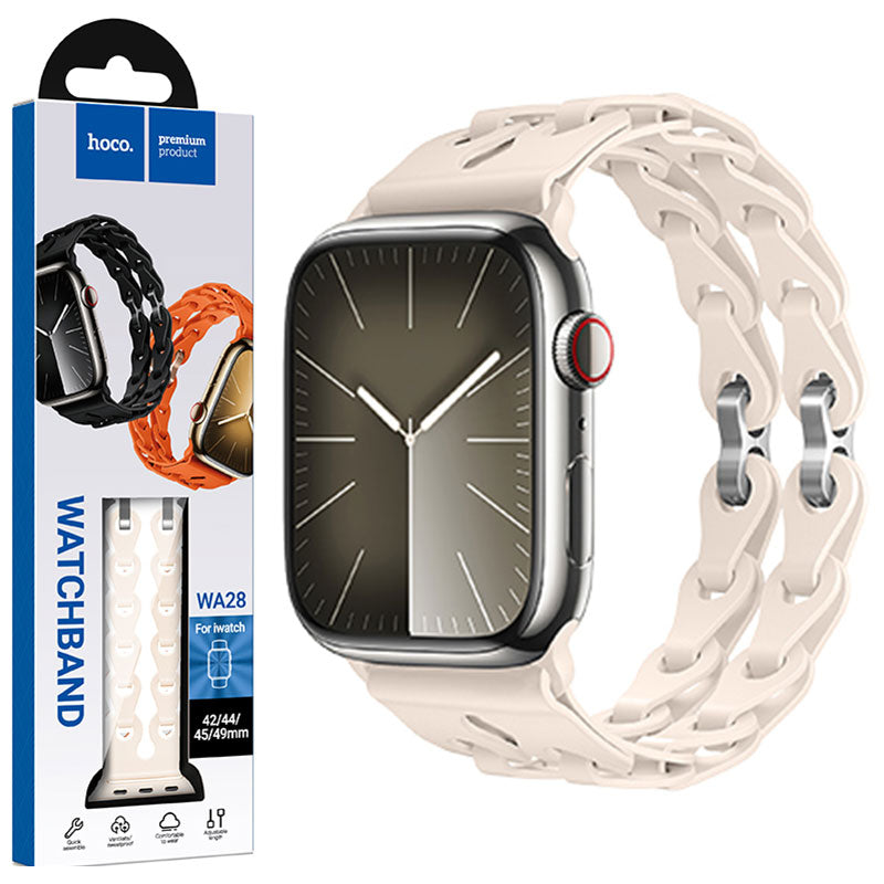Curea Silicon Hoco WA28 pentru Apple Watch, Universal Size 42/44/45/49mm, Flexibile Band, Hollow, Multicolor