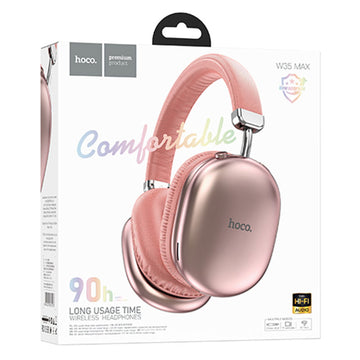 Casti Wireless Hoco W35 Max, Over Ear, BT 5.3, Stand-By 200h, 800mAh, Suport Card, Joy - Roz
