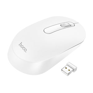 Mouse Wireless Hoco GM14, 1.200 DPI, 3D Button - Alb