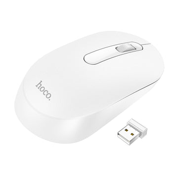 Mouse Wireless Hoco GM14, 1.200 DPI, 3D Button - Alb